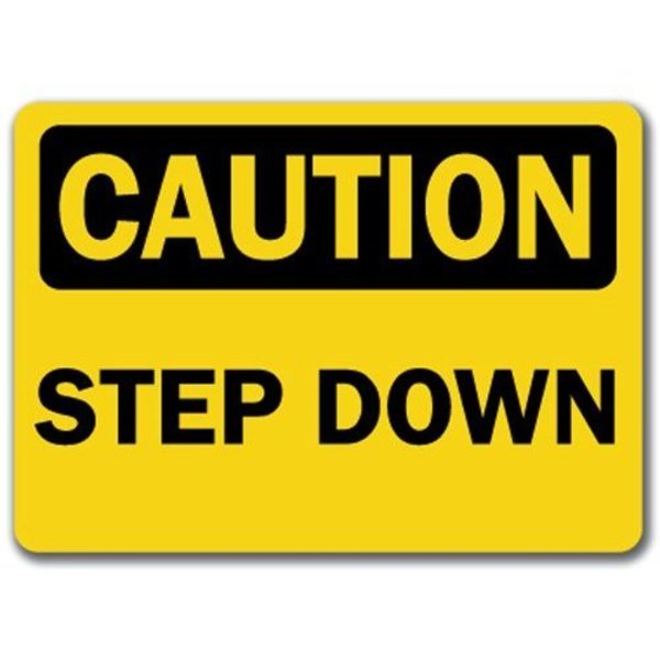 Signmission Caution Sign-Step Down-10in x 14in OSHA Safety Sign, 10" L, 14" H, CS-Step Down CS-Step Down